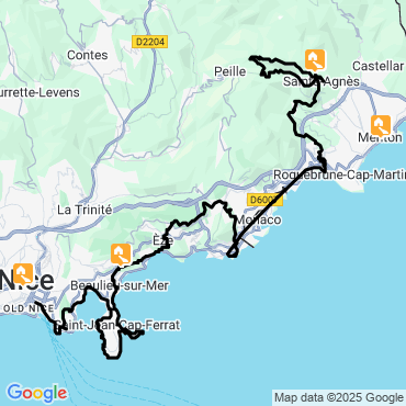 Itinéraire La Côte d'Azur de Menton à Nice avec mon chien