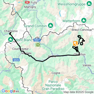 Itinéraire Alpes italiennes et Cervin