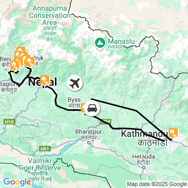 Itinéraire Trail au népal sur le balcon des annapurnas