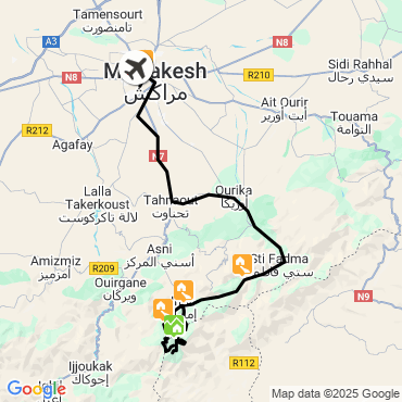 Itinéraire Le raid du Toubkal