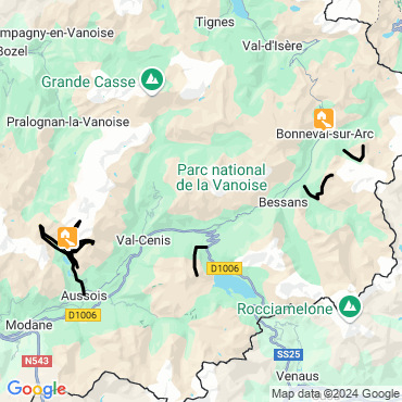 Itinéraire Les 3000 de haute Maurienne à skis