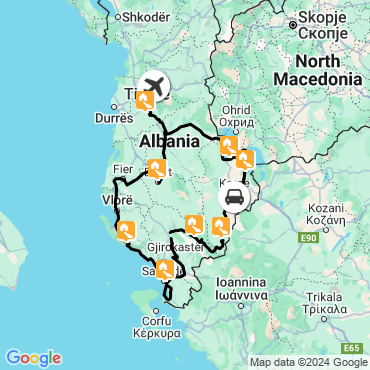 Itinéraire Splendeurs de l'Albanie du sud