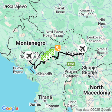 Itinéraire Albanie via dinarica montenegro albanie kosovo