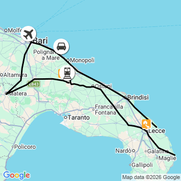les pouilles : bari, matera et lecce