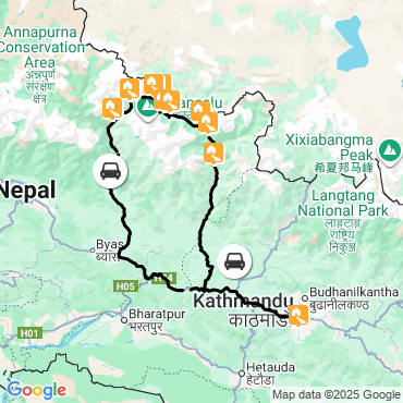 Itinéraire Le tour du Manaslu sur mesure