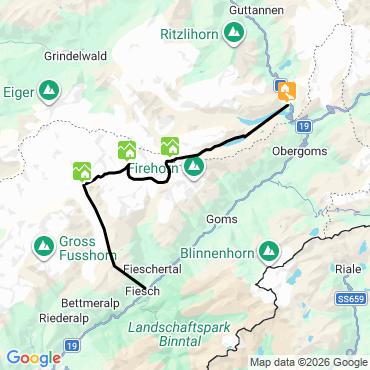 Itinéraire La haute route de l'Oberland