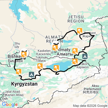 Itinéraire Joyaux kazakhs & kirghizes : entre lacs et canyons