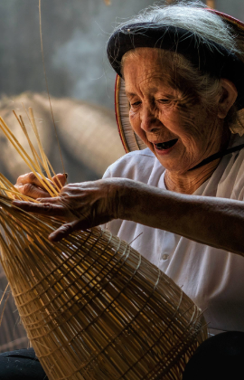 Traditionnel panier bambou , Vietnam