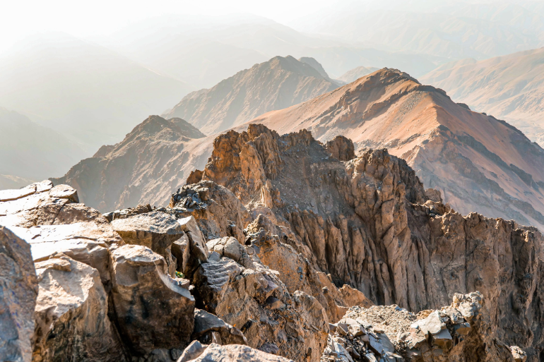 Panorama depuis le sommet du Toubkal, Maroc