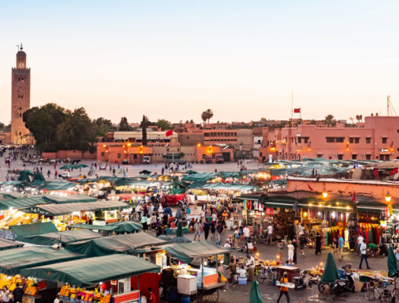 Place Jemaa el fna à Marrakech, Maroc
