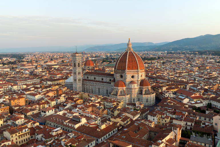 Il Duomo et Florence au lever du soleil, Toscane, Italie
